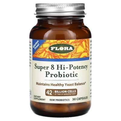 Flora - Super 8 Hi-Potency Probiotic | 42 Billion Cells | 30 Capsules