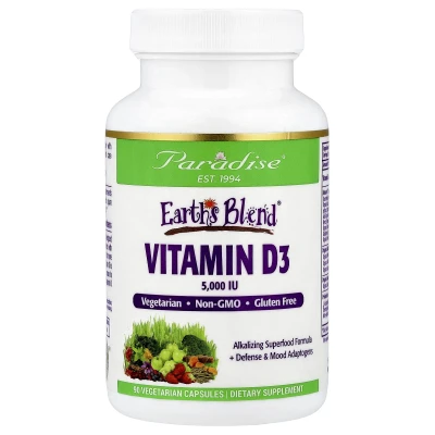 Paradise Herbs - Earth's Blend® | Vitamin D3 | 90 Vegetarian Capsules