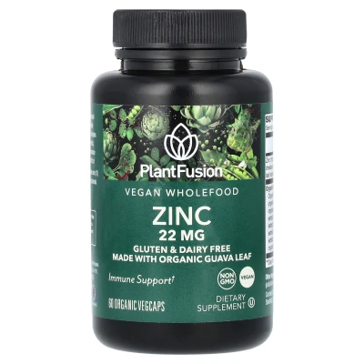 PlantFusion - Vegan Wholefood | Zinc | 22 mg | 60 Organic Vegcaps