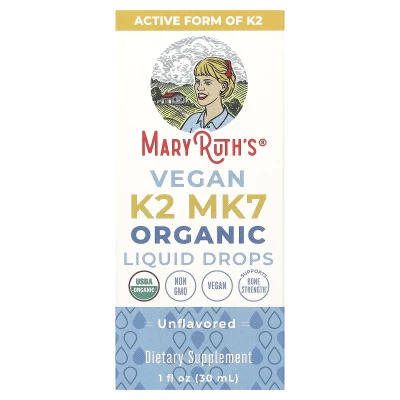 MaryRuth's - Organic Vegan K2 MK7 Liquid Drops | Unflavoured | 1 fl oz (30ml))