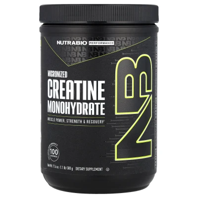 NutraBio - Performance | Micronised Creatine Monohydrate | 1.1 lbs (500 g)