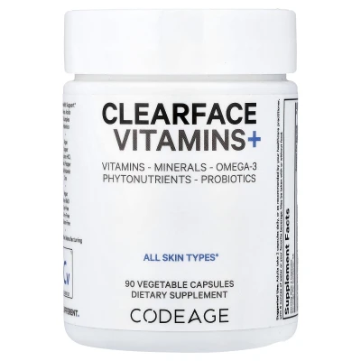Codeage - Clearface Vitamins+ | 90 Vegetable Capsules