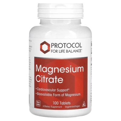 Protocol for Life Balance - Magnesium Citrate | 100 Tablets (200 mg per Tablet)