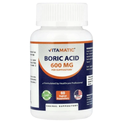 Vitamatic - Boric Acid | 600 mg | 60 Vaginal Suppositories
