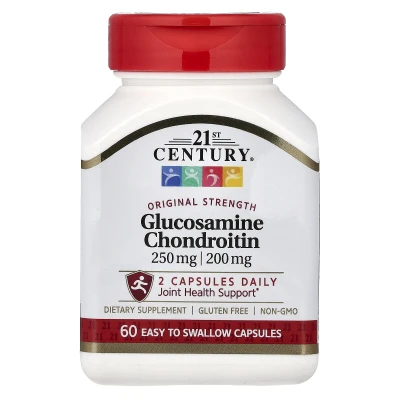21st Century - Glucosamine Chondroitin Sulphate | 250 mg/200 mg | 60 Easy To Swallow Capsules