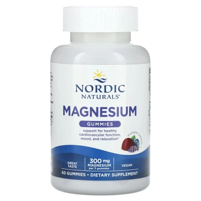 Nordic Naturals - Magnesium Gummies | Blueberry Lavender | 60 Gummies (100 mg per Gummy)
