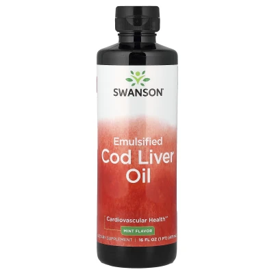 Swanson - Emulsified Cod Liver Oil | Mint | 16 fl oz (473 ml)