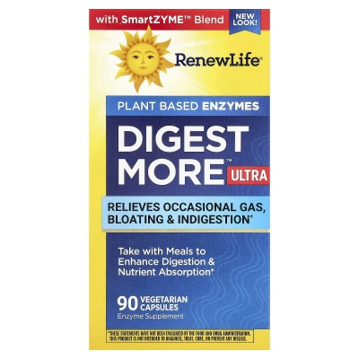 Renew Life - DigestMore™ Ultra | Plant Based Enzymes | 90 Vegetarian Capsules