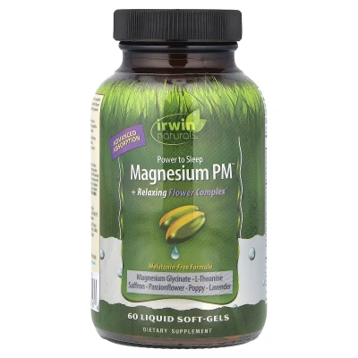 Irwin Naturals - Magnesium PM™ + Relaxing Flower Complex | 60 Liquid Soft-Gels