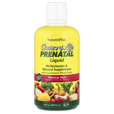 NaturesPlus - Source of Life® | Prenatal Liquid | Tropical Fruit | 30 fl oz (887.10 ml)