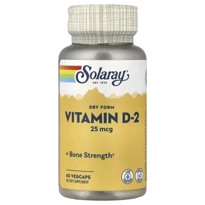 Solaray - Dry Form Vitamin D-2 | 25 mcg | 60 VegCaps