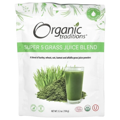 Organic Traditions - Super 5 Grass Juice Blend | 5.3 oz (150 g)