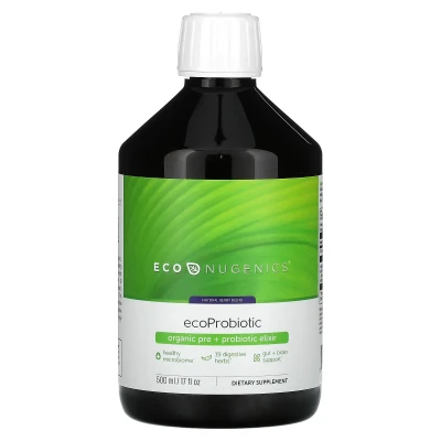Econugenics - EcoProbiotic | Organic Pre + Probiotic Elixir | Natural Berry | 17 fl oz (500 ml)