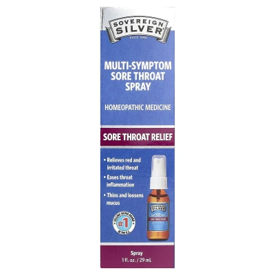 Sovereign Silver - Multi-Symptom Sore Throat Spray | 1 fl oz (29 ml)