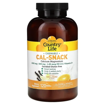 Country Life - Cal-Snack | Chewable Calcium Magnesium | Vanilla Orange | 120 Wafers