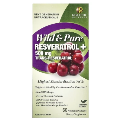 Genceutic Naturals - Wild & Pure™ | Resveratrol+ | 60 Vegetarian Capsules