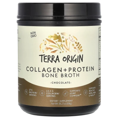 Terra Origin - Collagen + Protein Bone Broth | Chocolate | 18.27 oz (518 g)
