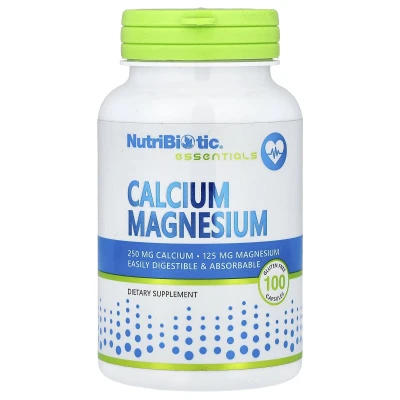 NutriBiotic - Essentials | Calcium Magnesium | 100 Gluten Free Capsules