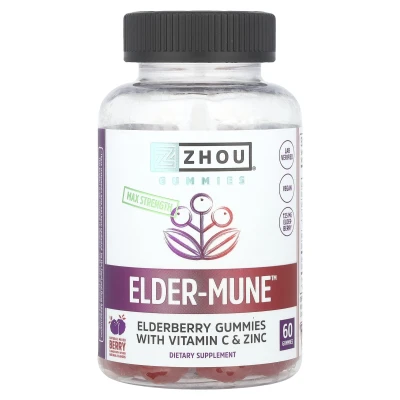 Zhou Nutrition - Elder-Mune™ | Max Strength | Natural Mixed Berry | 60 Gummies