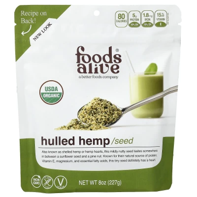 Foods Alive - Organic Hulled Hemp Seeds | 8 oz (227 g)