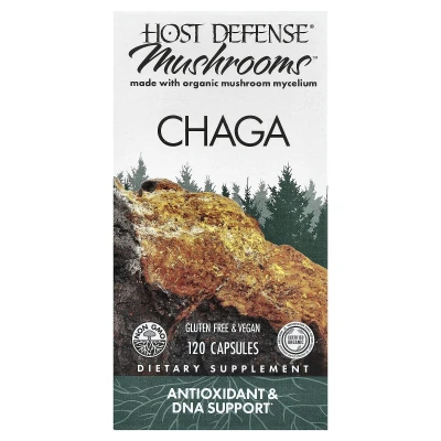 Host Defense - Mushrooms™ | Chaga | 120 Capsules (0.5 g per Capsule)