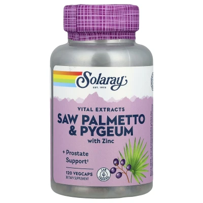 Solaray - Vital Extracts | Saw Palmetto & Pygeum with Zinc | 120 VegCaps