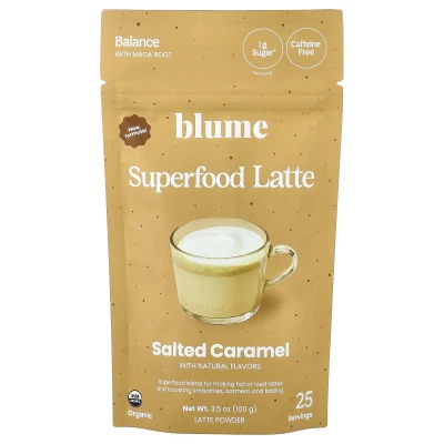 Blume - Superfood Latte | Salted Caramel | Caffeine Free | 3.5 oz (100 g)
