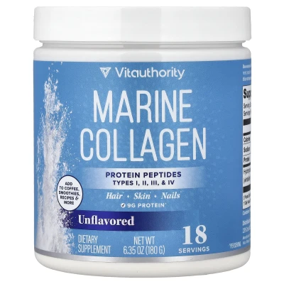 Vitauthority - Marine Collagen | Unflavored | 6.35 oz (180 g)