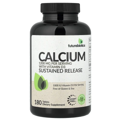 Futurebiotics - Calcium With Vitamin D3 | Sustained Release | 180 Tablets