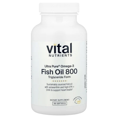 Vital Nutrients - Ultra Pure® Omega-3 | Fish Oil 800 | Lemon | 90 Softgels