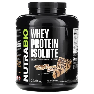 NutraBio - Whey Protein Isolate | Chocolate Peanut Butter Bliss | 5 lb (2 | 268 g)