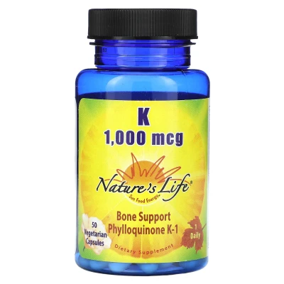 Nature's Life - Vitamin K | 1 | 000 mcg | 50 Vegetarian Capsules