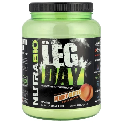 NutraBio - Intra Fuel Leg Day™ | Peachy Glutes Peach Mango | 2.05 lb (930 g)