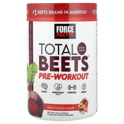 Force Factor - Total Beets® | Pre-Workout | Fruit Punch | 12.6 oz (356 g)