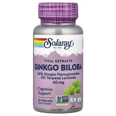 Solaray - Vital Extracts | Ginkgo Biloba | 60 mg | 60 VegCaps