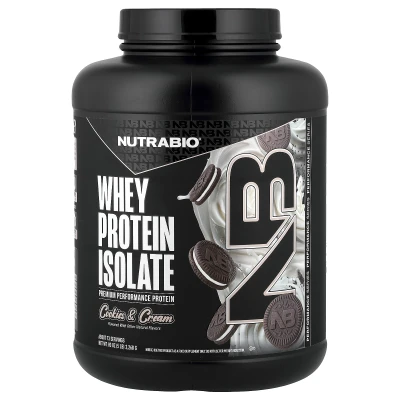 NutraBio - Whey Protein Isolate | Cookies & Cream | 5 lb (2 | 268 g)