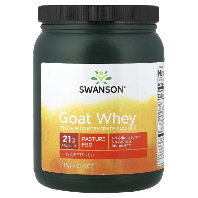 Swanson - Goat Whey Protein Concentrate Powder | Unsweetened | 14 oz (397 g)