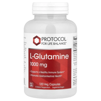 Protocol for Life Balance - L-Glutamine | 1 | 000 mg | 120 Veg Capsules