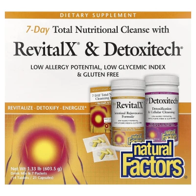 Natural Factors - 7-Day Total Nutritional Cleansing with RevitalX & Detoxitech | 1.33 lb (603.5 g)
