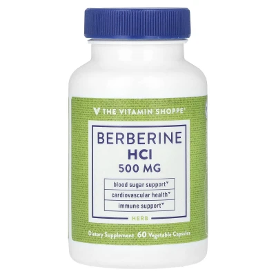 The Vitamin Shoppe - Berberine HCl | 500 mg | 60 Vegetable Capsules