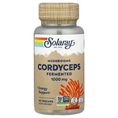 Solaray - Cordyceps | Fermented Mushrooms | 60 VegCaps (500 mg per Capsule)