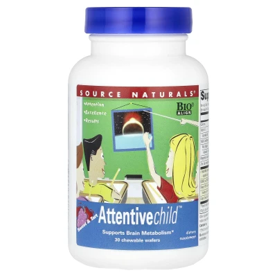 Source Naturals - Attentive Child™ | Sweet & Tart | 30 Chewable Wafers