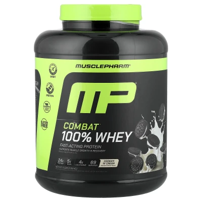 MusclePharm - Combat® 100% Whey Protein Powder | Cookies 'N' Cream | 5 lbs (2.28 kg)