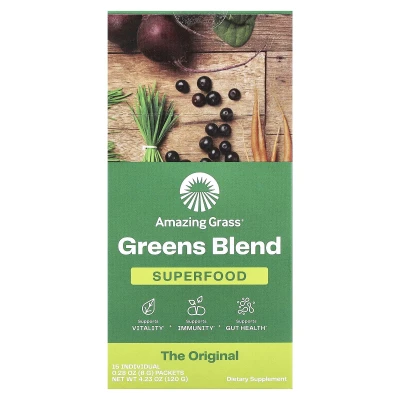 Amazing Grass - Greens Blend Superfood | 15 Individual Packets | 0.28 oz (8 g) Each