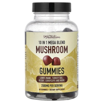 SMNutrition - 10 in 1 Mega Blend Mushroom Gummies | Raspberry | 60 Gummies