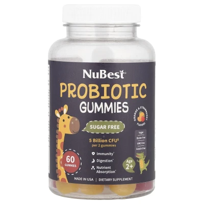 NuBest - Probiotic Gummies | Age 2+ | Orange & Strawberry | 60 Gummies