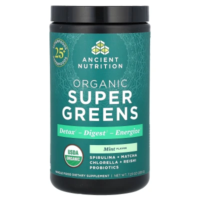 Ancient Nutrition - Organic SuperGreens | Mint | 7.23 oz (205 g)