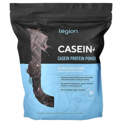 Legion Athletics - Casein+ | Casein Protein Powder | Dutch Chocolate | 1.56 lbs (710 g)