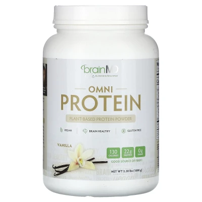BrainMD - Omni Protein | Plant-Based Protein Powder | Vanilla | 2.38 lbs (1 | 080 g)