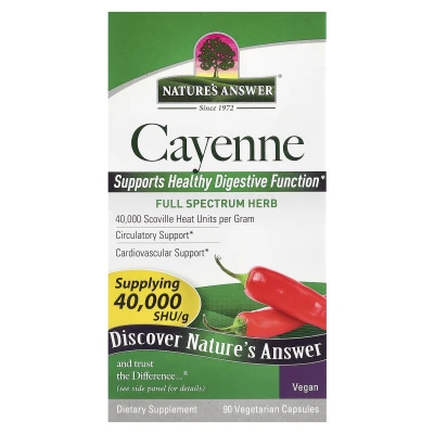 Nature's Answer - Cayenne | 90 Vegetarian Capsules (450 mg per Capsule)